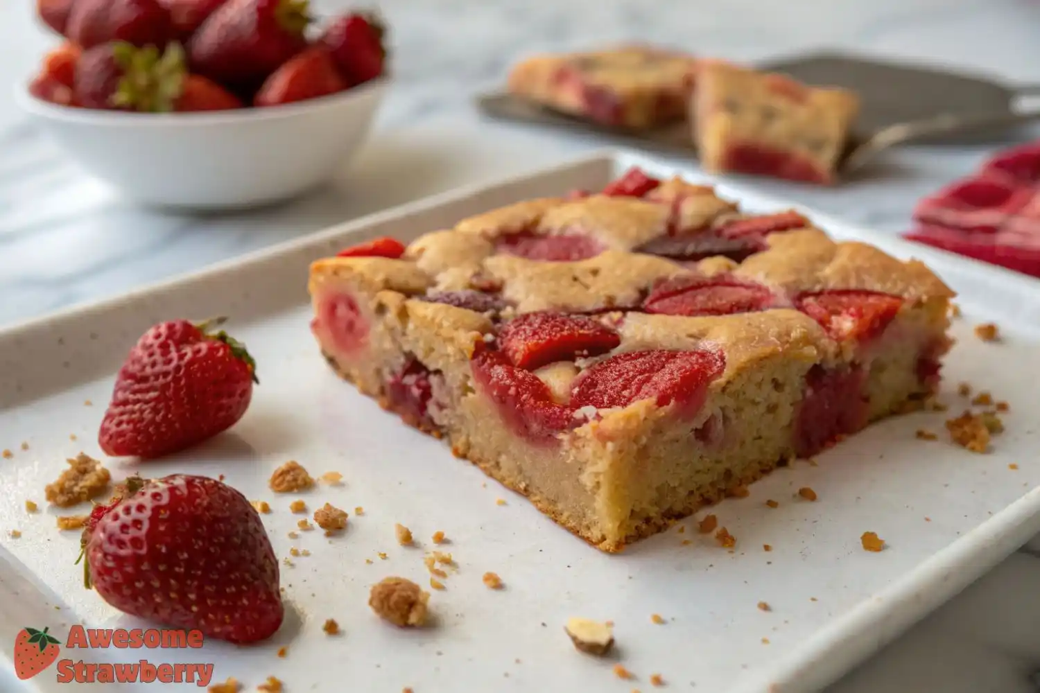 Easy & Chewy Strawberry Blondies: Bake Perfect Bars Today